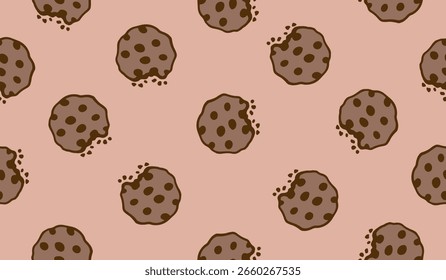 Cute cookies pattern background vector design
