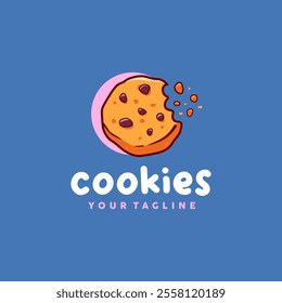 Cute cookies vector illustration logo