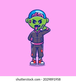 cute and cool bad boy zombie