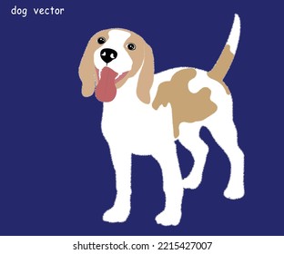 Beagle fresco lindo. Colección de perros planos en diferentes poses y acciones. Ilustración vectorial del comportamiento doméstico de mascotas. Un bello beagle. Diseño vectorial plano