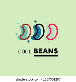 Cute Cool Beans with 3 Beans Logo Vector Design Great for Any Businesses/Companies/Projects/Purposes Niche