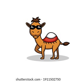 süßes cooles Camel-Maskottlogo-Design