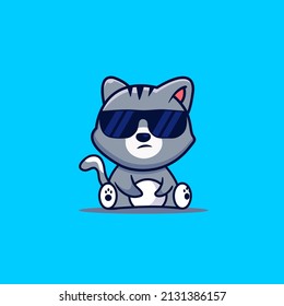 Cute cool cats mascot design