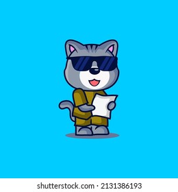 Cute cool cats mascot design