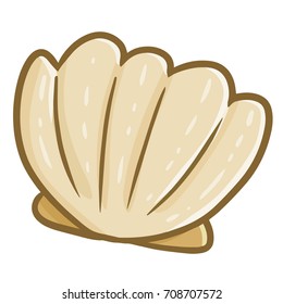 Cute and cool closed seashell - vector.