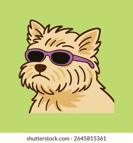 Cute Cool Dog Wearing Sunglasses