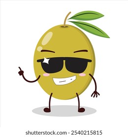 cute cool expression of mung bean  wear sunglasses cartoon character