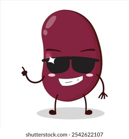 cute cool expression of mung bean  wear sunglasses cartoon character