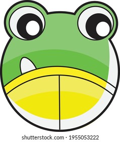 Cute and cool frog head illustration.