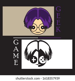 Cute and Cool geek games Vector eps 10.
