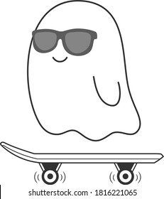 cute cool ghost drawing for halloween
