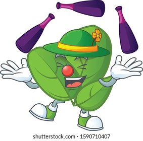 Cute and cool Juggling basil cartoon character