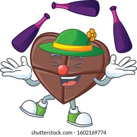 Cute and cool Juggling chocolate bar love cartoon character