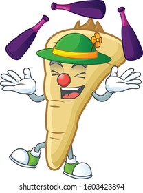 Cute and cool Juggling parsnip cartoon character