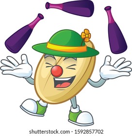 Cute and cool Juggling split bean cartoon character