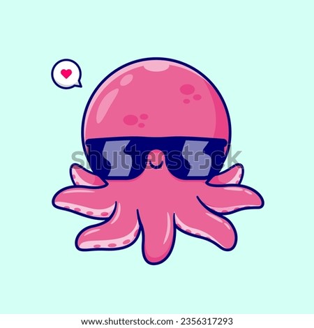 Cute Cool Octopus Wearing Glasses Cartoon Vector Icon
Illustration. Animal Fashion Icon Concept Isolated Premium
Vector. Flat Cartoon Style