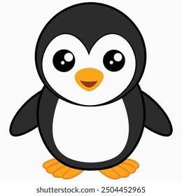 cute and cool penguin no shadow white background