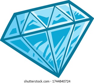 Diamante azul simple y fresco
