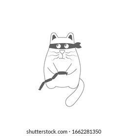 Cute and cool spring cat character