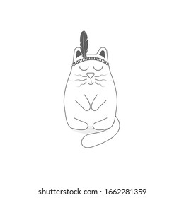 Cute and cool spring cat character