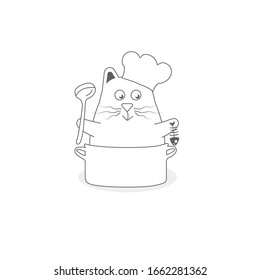 Cute and cool spring cat character