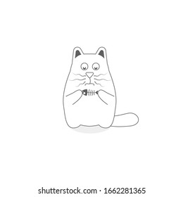 Cute and cool spring cat character