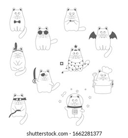 Cute and cool spring cat character