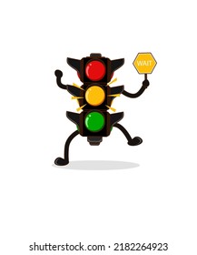 cute and cool traffic mascot illustration graphic design