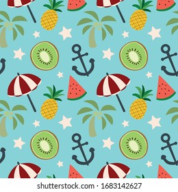 cute and cool vector pattern about summer vacation