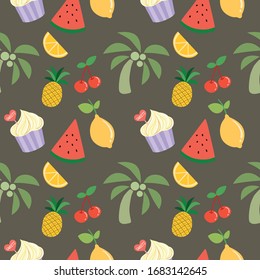 cute and cool vector pattern about summer vacation