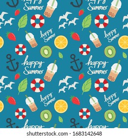 cute and cool vector pattern about summer vacation
