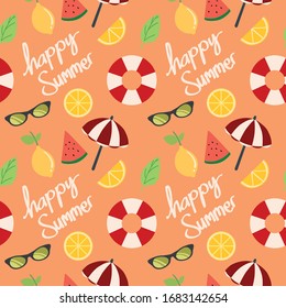 cute and cool vector pattern about summer vacation