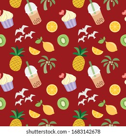 cute and cool vector pattern about summer vacation