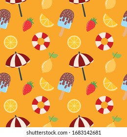 cute and cool vector pattern about summer vacation