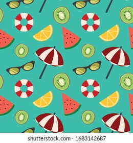 cute and cool vector pattern about summer vacation