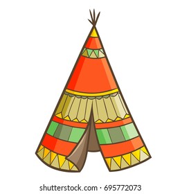 Cute and cool vintage Indian tent - vector.