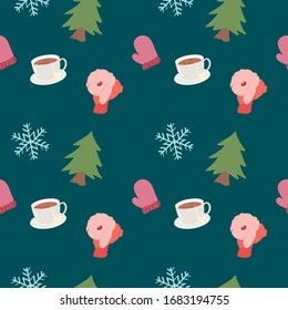 cute and cool winter holiday winter vector pattern