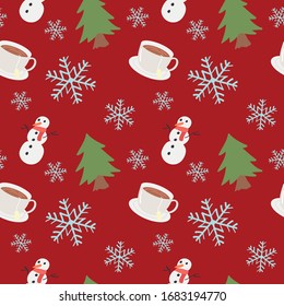 adorable y fresco patrón vectorial de invierno en invierno