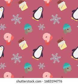 cute and cool winter holiday winter vector pattern