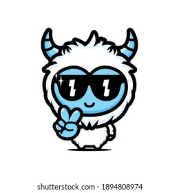 lindo yeti fresco usando gafas