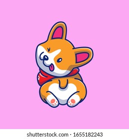 Cute Corgi Butt Vector Icon Illustration. Corgi Mascot Cartoon Character. Animal Icon Concept White Isolated. Flat Cartoon Style Suitable for Web Landing Page, Banner, Flyer, Sticker, Card