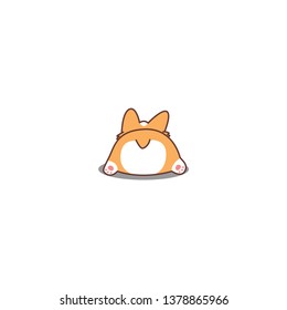 Cute corgi butt, vector illustration