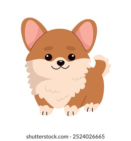 cute corgi . cartoon illustration of corgi dog . pets vector illustration