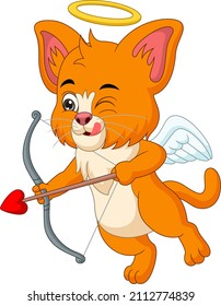 Cute corgi dog cartoon with angel wings