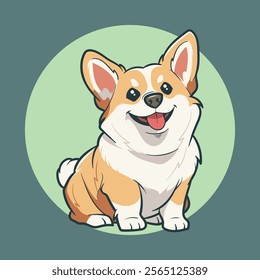 Cute corgi dog cartoon chibi vector illustration