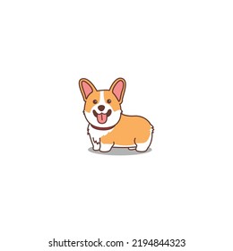 Cute corgi dog cartoon, vector illustration