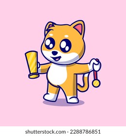 cute corgi dog cartoon vector icon illustration. animal nature icon concept isolated premium vector. flat design 