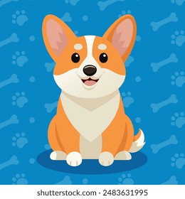 Eine süße Corgi-Hund-Cartoon-Vektorillustration. Geeignet für Banner, Karte, Aufkleber, Social Media Post, Icon und Poster. In: International Corgi Day. Cartoon Corgy reinrassige Rasse der pelzigen Welpen.