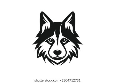 Cute Corgi dog face Minimal Vector Logo Design Tshirt Sublimation Illustration Tattoo Art