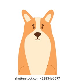 Cute Corgi Hund im flachen Stil. Vektorgrafik einzeln auf weißem Hintergrund. Hund oder Welpe.